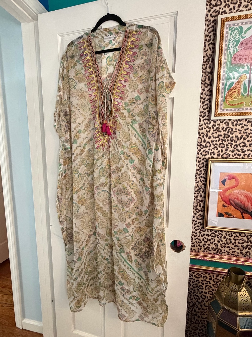 Shiraleah Paisley Sheer Caftan Beach Cover